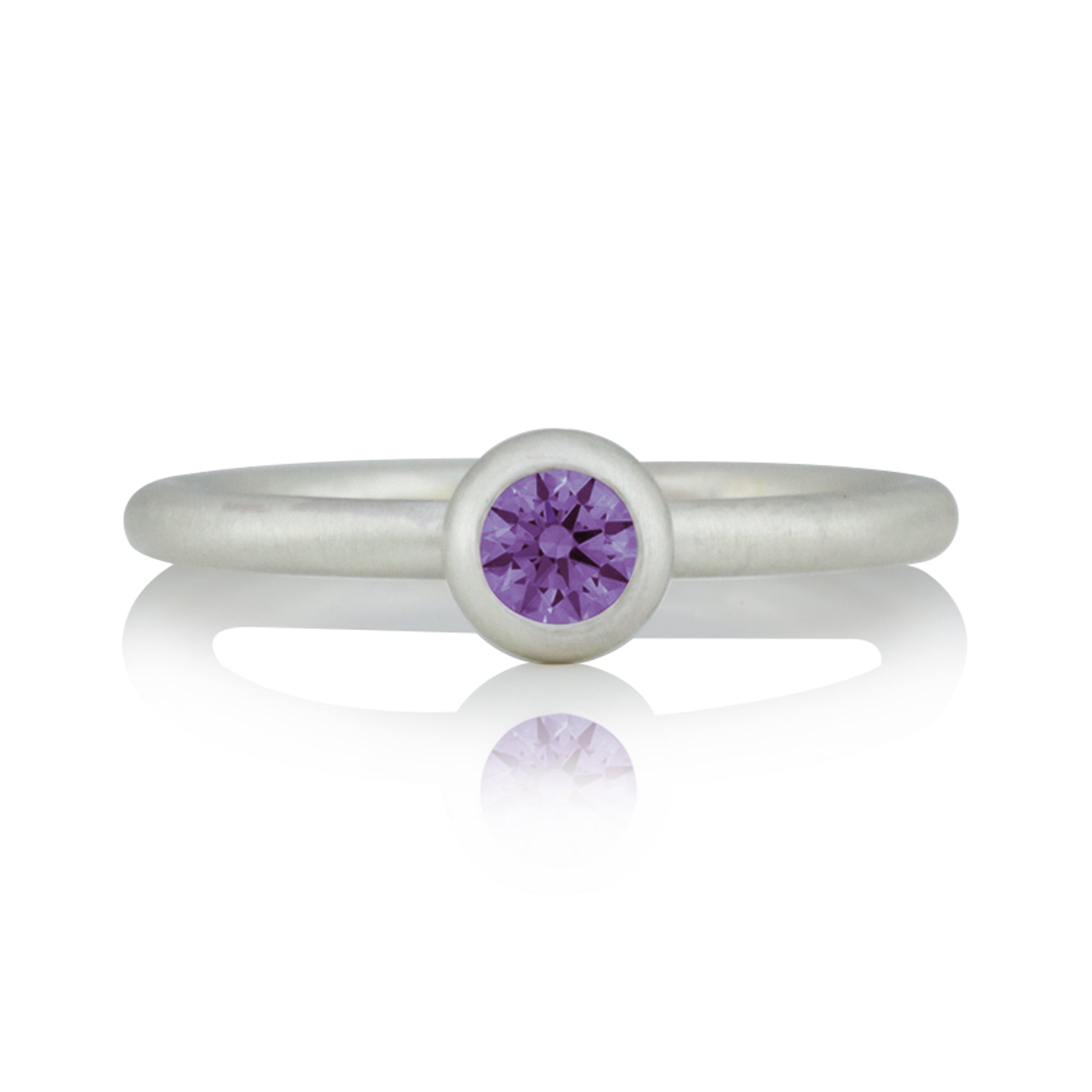 Silberring mit Amethyst - Kombiring