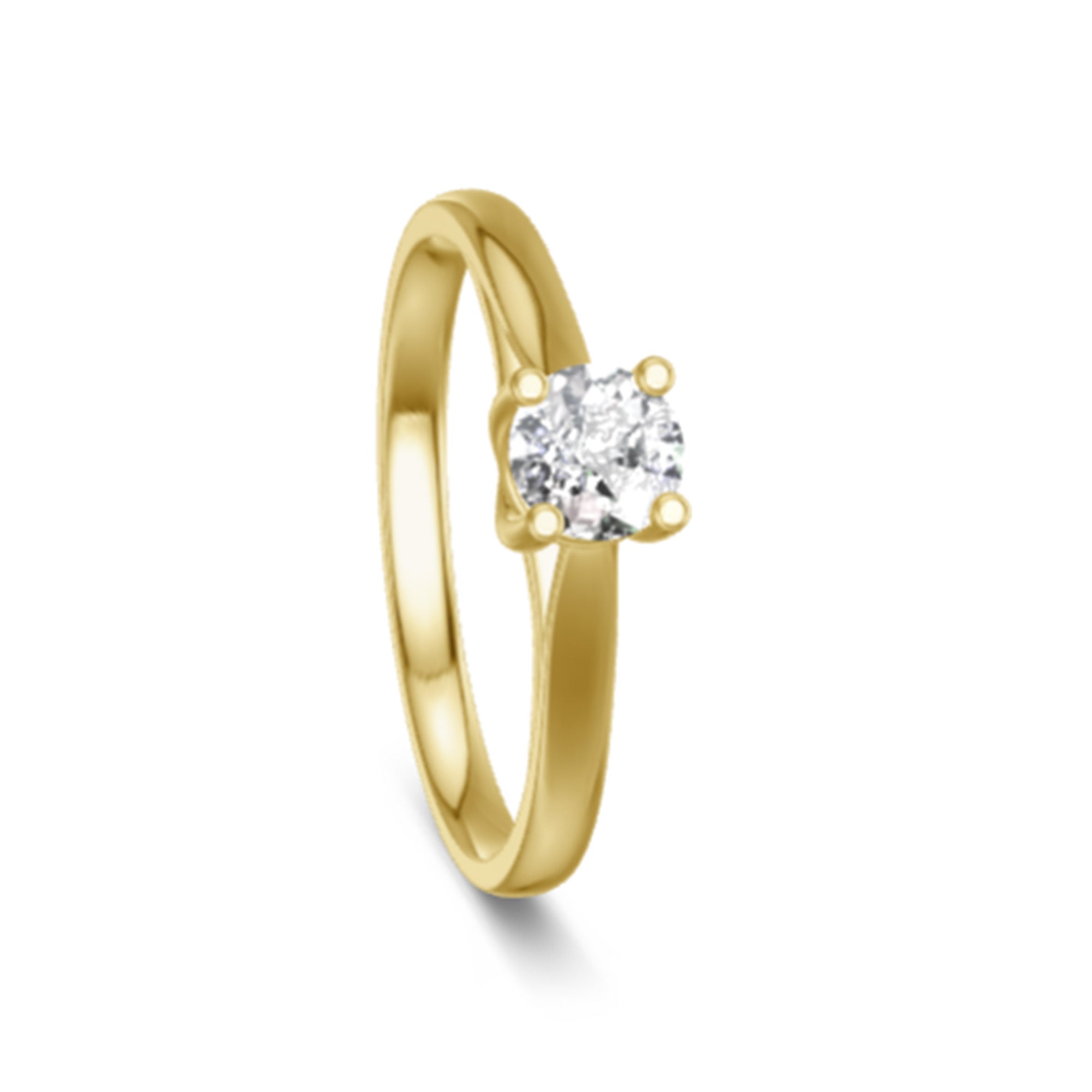 Verlobungsring in Gelbgold mit Diamant