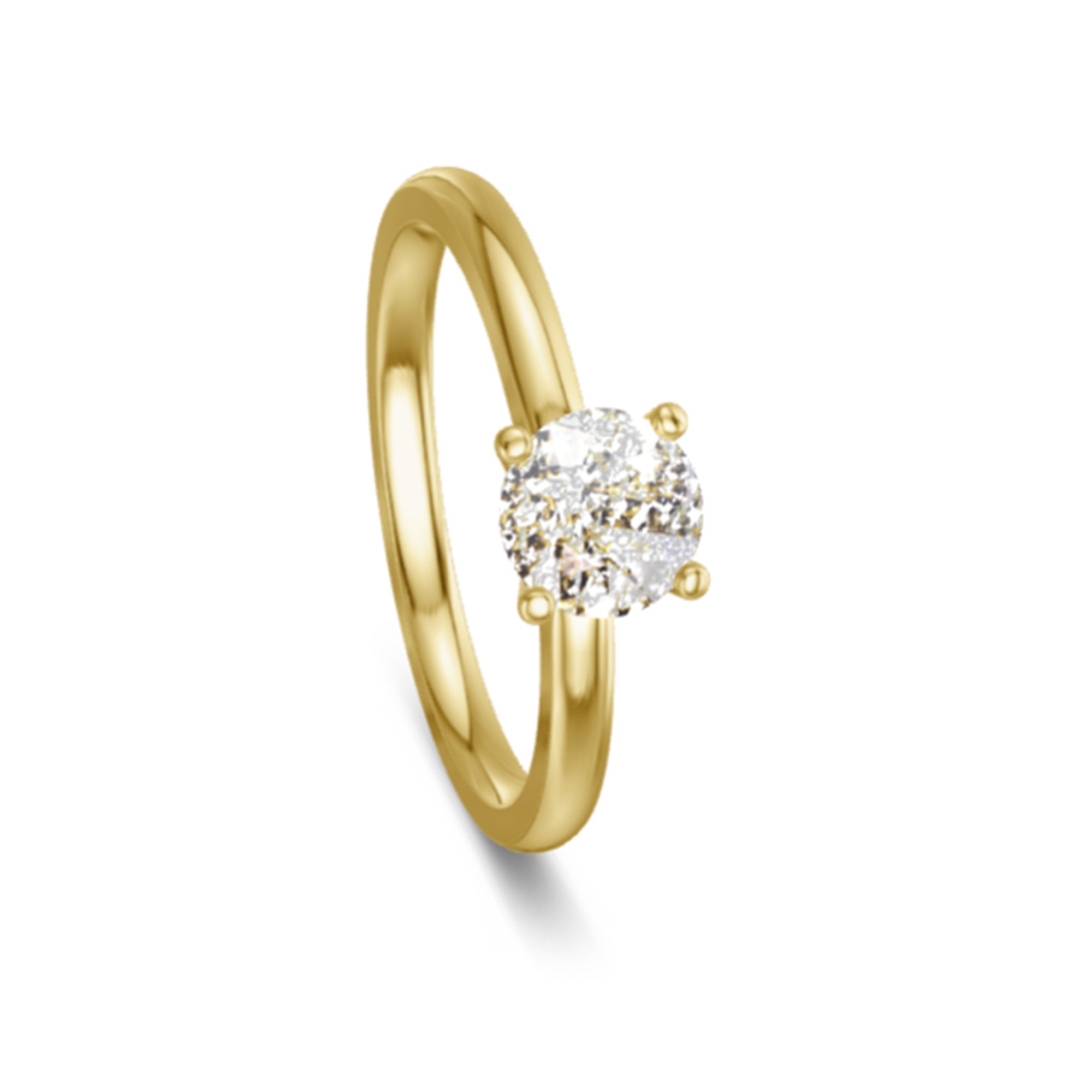 Verlobungsring in Gelbgold mit 1 ct Diamant - Lab grown