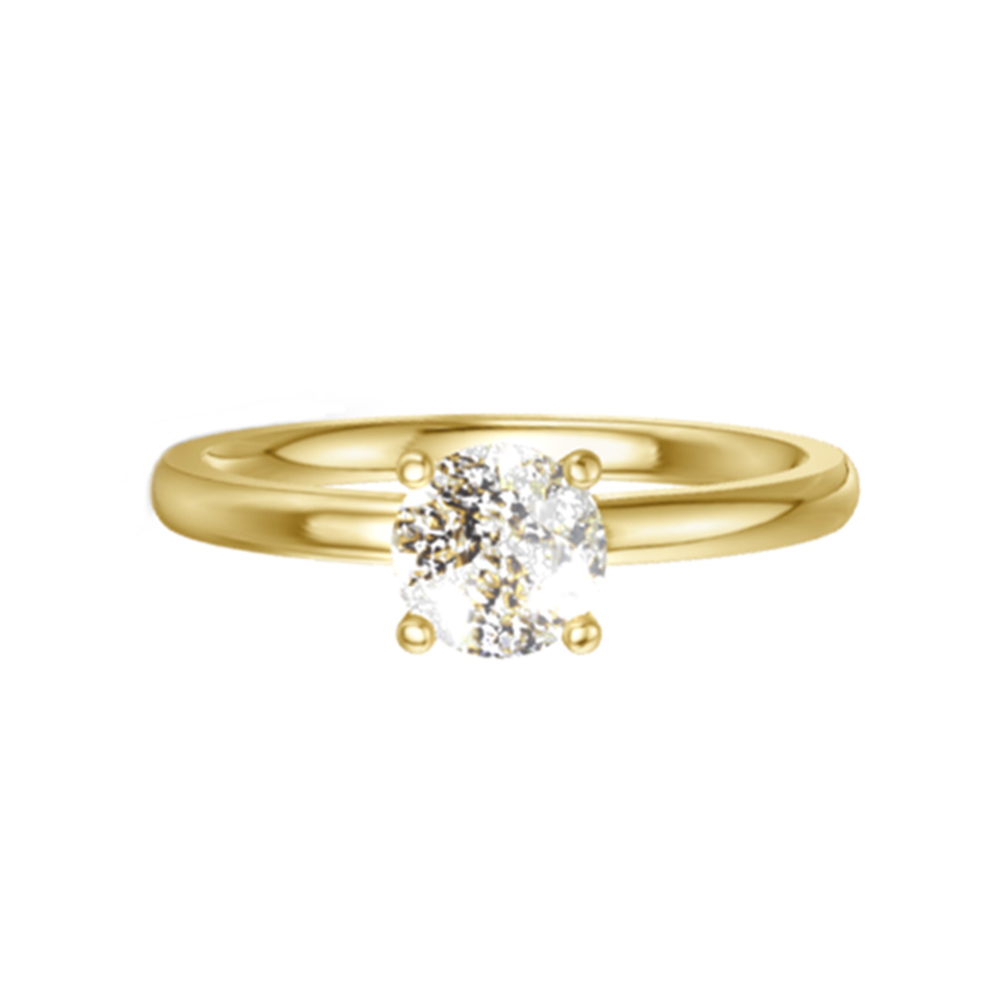 Verlobungsring in Gelbgold mit 1 ct Diamant - Lab grown