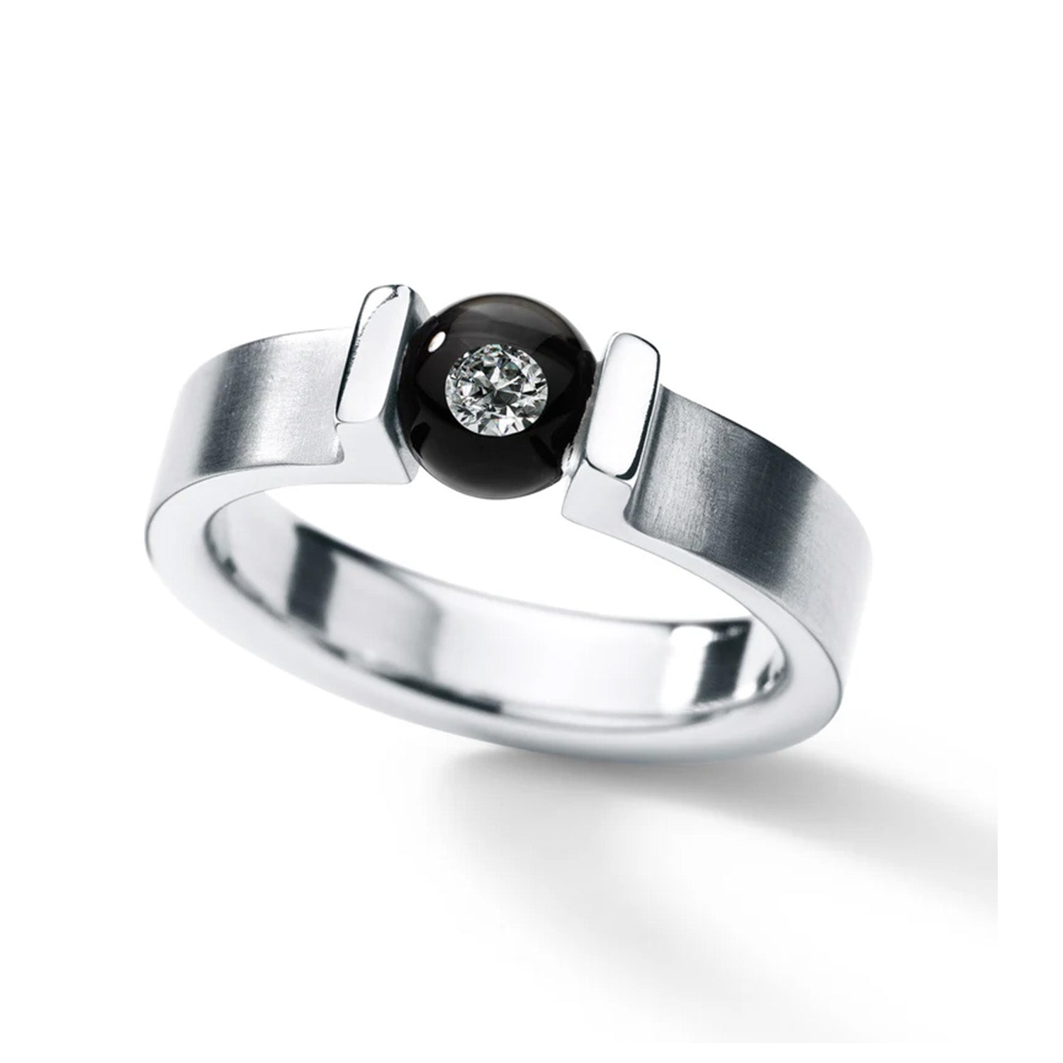 Diamantring DIAMOND IN GLASS, Diamant, Ringschiene 4,5 mm